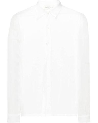 Dries Van Noten Silk Chiffon Shirt - White