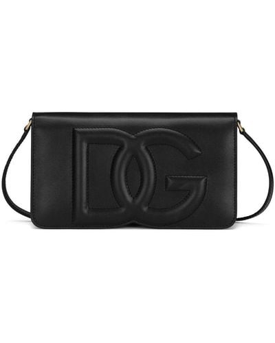 Dolce & Gabbana Dg-Logo Leather Shoulder Bag - Black