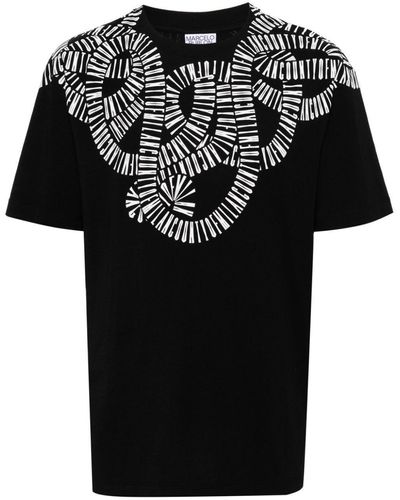 Marcelo Burlon Snake Wings Cotton T-Shirt - Black