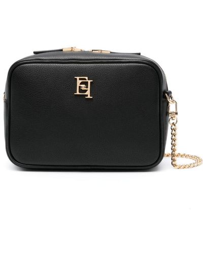 Elisabetta Franchi Metal Logo Camera Bag - Black