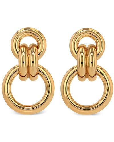 Anine Bing Cable-Link Drop Earrings - Metallic