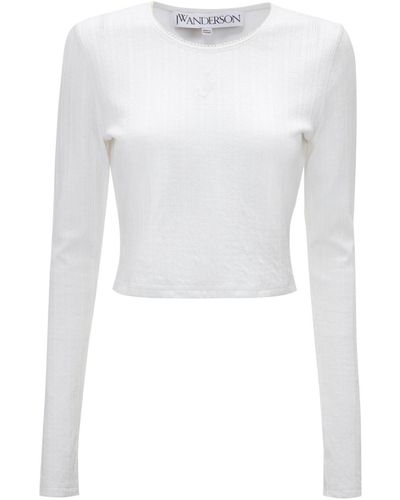JW Anderson Logo-Jacquard Cotton T-Shirt - White