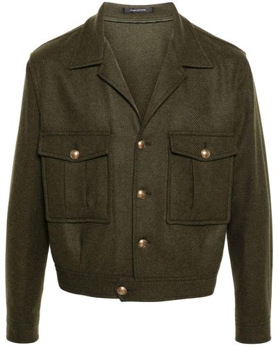 Tagliatore Felted Buttoned Jacket - Green