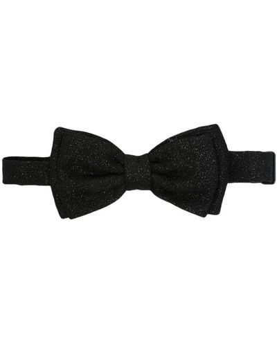 Lardini Glitter-Detailing Bow Tie - Black