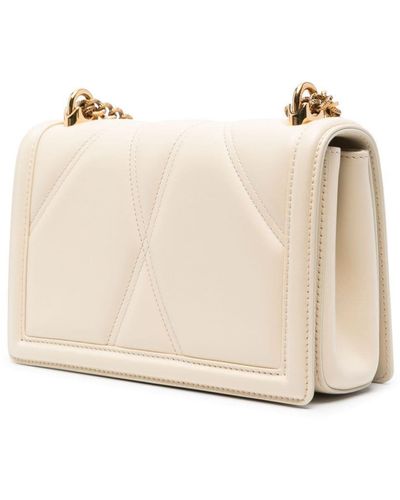 Dolce & Gabbana Medium Devotion Leather Shoulder Bag - Natural