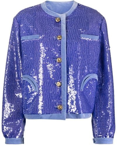 Blazé Milano Sequin-Embellished Jacket - Blue