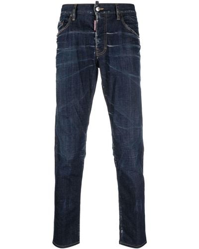 DSquared² Bleach-Effect Skinny Jeans - Blue
