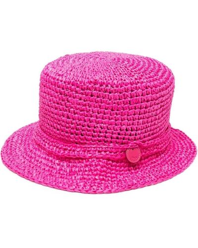 Catarzi Interwoven Narrow-Brim Hat - Pink