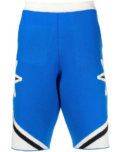 Avril 8790 x Formichetti Intarsia-Knit Track Shorts - Blue