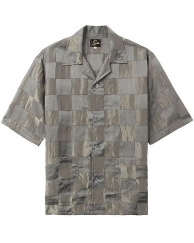 Needles Crinkled Checkerboard Shirt - Gray