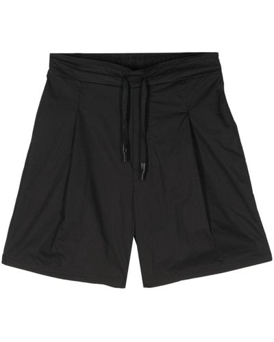 A PAPER KID Pleat-Detail Cotton Shorts - Black