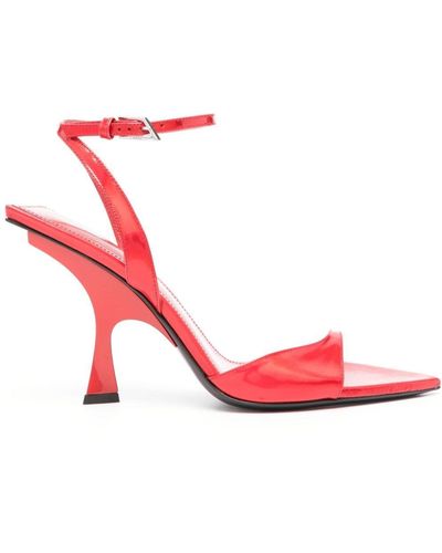 The Attico Gg 95Mm Mismatched Sandals - Red