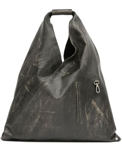 MM6 by Maison Martin Margiela Japanese Leather Tote Bag - Black