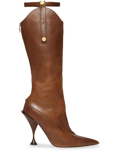Burberry Stud Detail Knee-length Boots - Brown