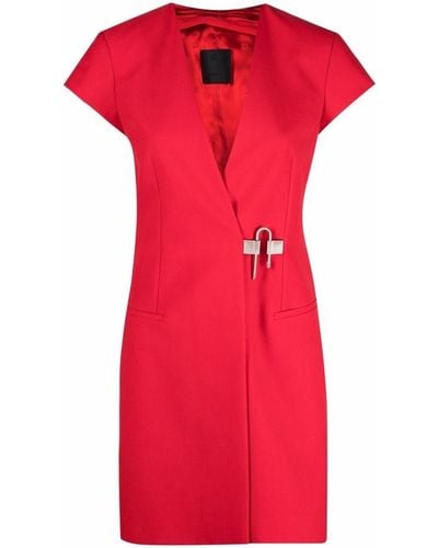 Givenchy Padlock-detail Wrap Dress - Red