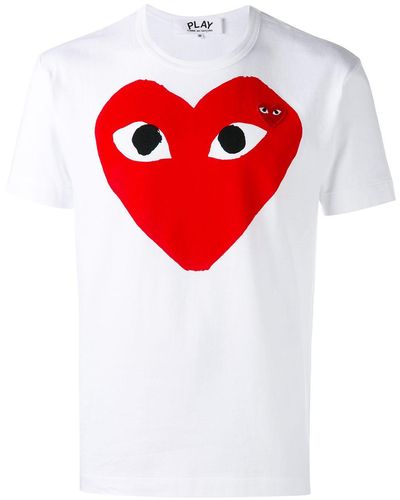 COMME DES GARÇONS PLAY Heart Logo Cotton-jersey T-shirt - White