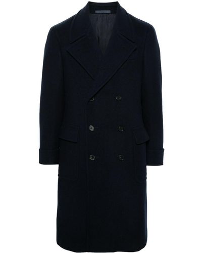 Caruso Double-Breasted Coat - Blue