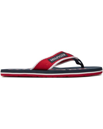 Tommy Hilfiger Zehentrenner patch hilfiger beach sandal fm0fm05024 primary red xlg - Rot