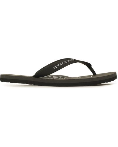 Tommy Hilfiger Zehentrenner rubber hilfiger beach sandal fm0fm04468 black bds - Schwarz