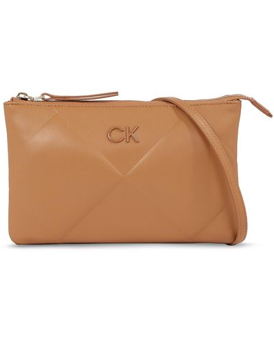 Calvin Klein Handtasche Re-Lock Quilt Crossbody K60K611042 - Braun