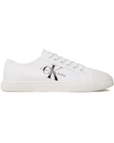 Calvin Klein Sneakers Aus Stoff Essential Vulcanized 1 Ym0Ym00306 Weiß