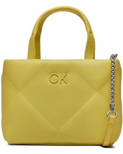Calvin Klein Handtasche re-lock quilt tote mini k60k611340 citrus zav - Gelb