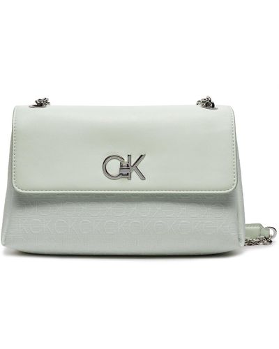 Calvin Klein Handtasche re-lock k60k611755 milky green jacquard mono lia - Grau