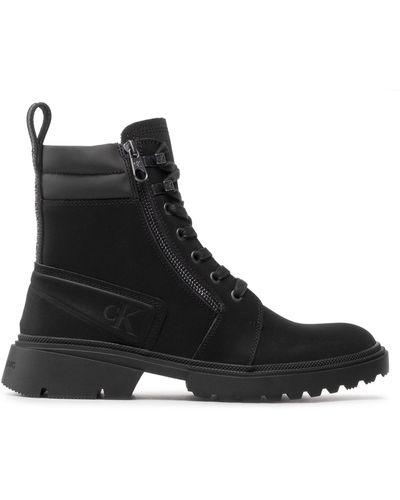Calvin Klein Schnürstiefeletten chunky laceup boot w/zip ym0ym00465bds black bds - Schwarz