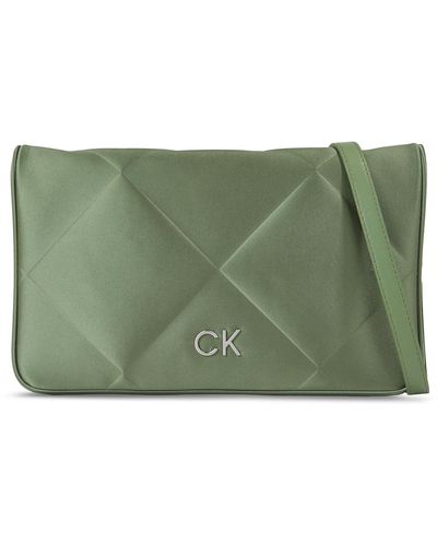 Calvin Klein Handtasche re-lock quilt shoulder bag-satin k60k611300 sea spray lkg - Grün