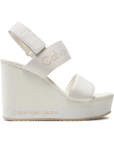 Calvin Klein Sandalen Wedge Sandal Webbing - Weiß