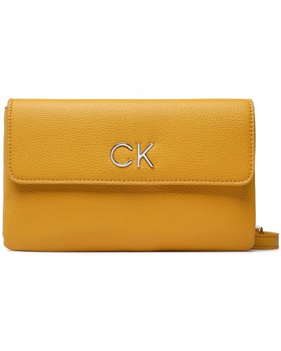 Calvin Klein Handtasche re-lock dbl crossbody bag pbl k60k609140 kb7 - Gelb