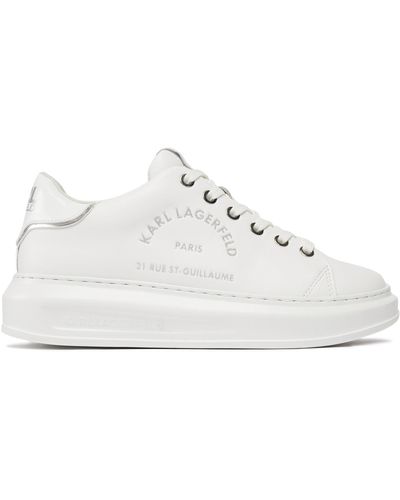 Karl Lagerfeld Sneakers kl62539f white lthr w/silver 01s - Weiß
