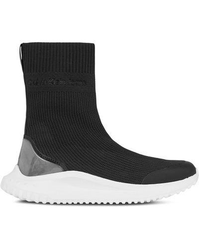 Calvin Klein Sneakers eva runner sock knit wn yw0yw01204 black/bright white beh - Schwarz