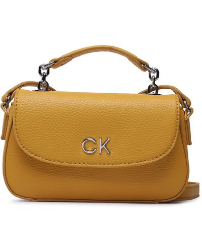 Calvin Klein Handtasche re-lock crossbody w/flap pbl k60k610197 kb7 - Mettallic