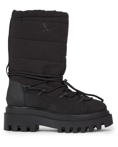 Calvin Klein Schneeschuhe Flatform Snow Boot Nylon Wn Yw0Yw01146 - Schwarz