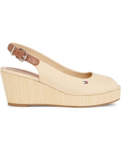 Tommy Hilfiger Espadrilles Iconic Elba Sling Back Wedge Fw0Fw04788 Harvest Wheat Acr - Natur