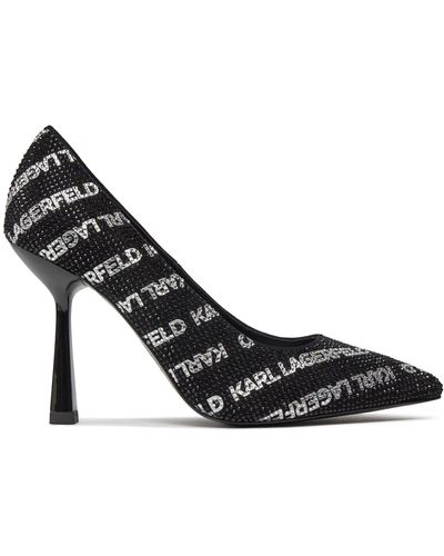 Karl Lagerfeld High heels kl31314 black suede w/silver - Schwarz