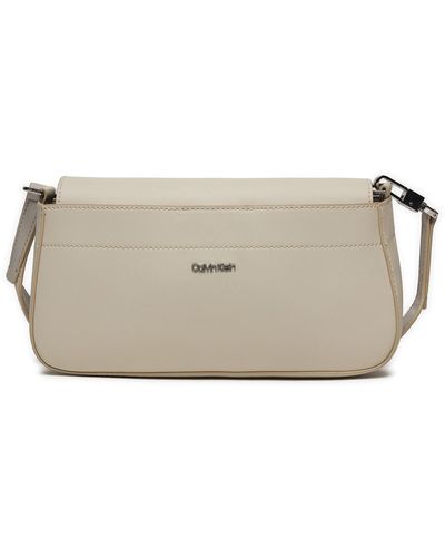 Calvin Klein Handtasche business shoulder bag_saffiano k60k611680 dk ecru/sand pebble pc4 - Grau