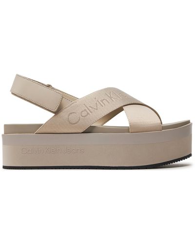 Calvin Klein Sandalen Flatform Sandal Sling - Grau