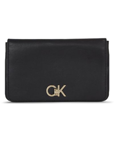 Calvin Klein Handtasche re-lock double gusett xbody k60k611531 ck black bax - Schwarz