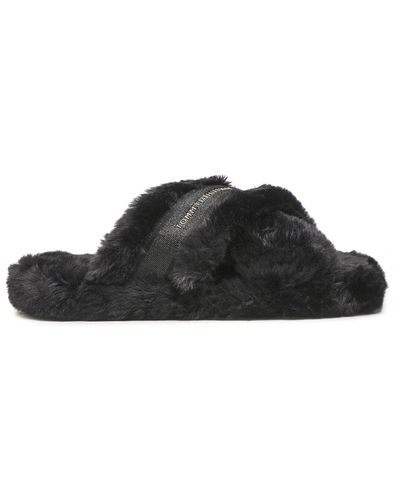 Tommy Hilfiger Hausschuhe fur home slippers wiht straps fw0fw06889 black bds - Schwarz