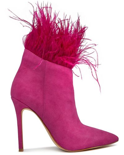 MICHAEL Michael Kors Stiefeletten whitby feather trim 40h3wbfe5s deep fuchsia - Pink
