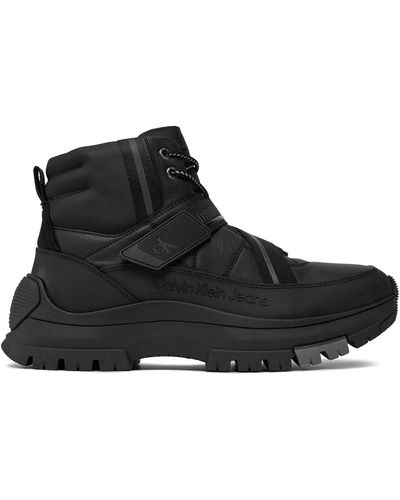 Calvin Klein Schnürstiefeletten hiking lace up boot band ym0ym00753 black/stormfront 00t - Schwarz