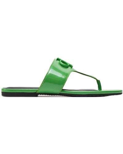 Calvin Klein Zehentrenner flat sandal slide toepost mg met yw0yw01342 classic green 0ia - Grün