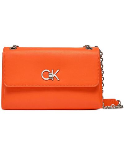 Calvin Klein Handtasche re-lock ew conv crossbody k60k611084 flame sa3 - Orange