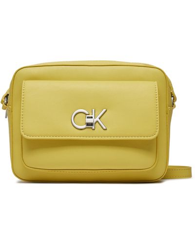 Calvin Klein Handtasche re-lock camera bag w/flap k60k611083 citrus zav - Gelb