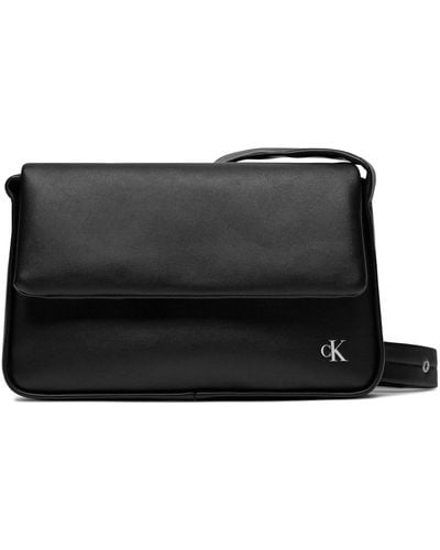 Calvin Klein Handtasche block flap shoulderbag25 pu k60k611467 black beh - Schwarz