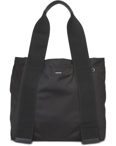 Calvin Klein Handtasche wide strap nylon shopper lg k60k611044 ck black bax - Schwarz
