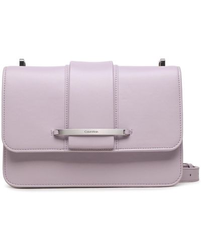Calvin Klein Handtasche bar hardware shoulder bag md k60k610734 vdq - Lila