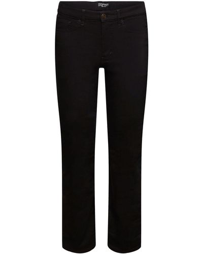 Esprit Jeans Met Middelhoge Taille En Rechte Pijpen - Zwart